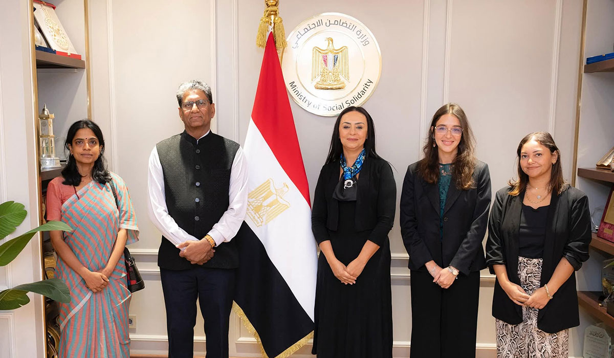 Dr. Maya Morsi, Egypt's Minister of Social Solidarity, received Suresh K. Reddy, India's Ambassador to Egypt, at the Ministry's headquarters