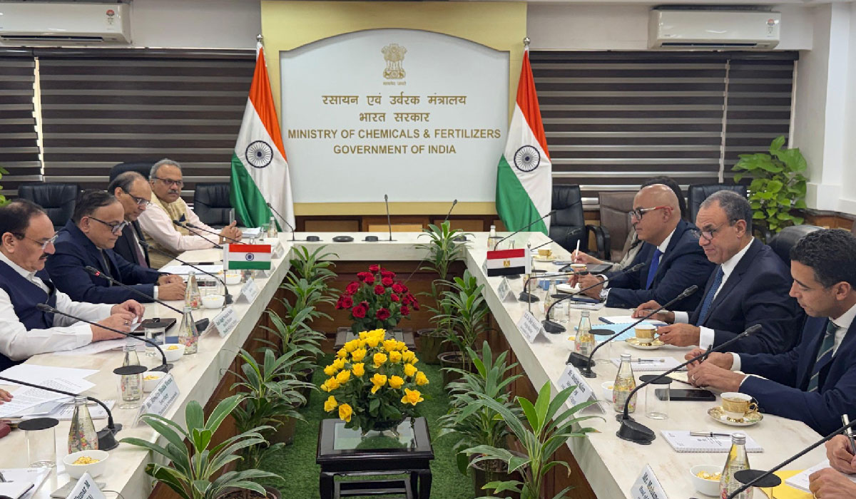Dr. Badr Abdel Aty, Minister of Foreign Affairs, Egypt met with Jagat Prakash Nadda, Minister of Chemicals and Fertilizers, India