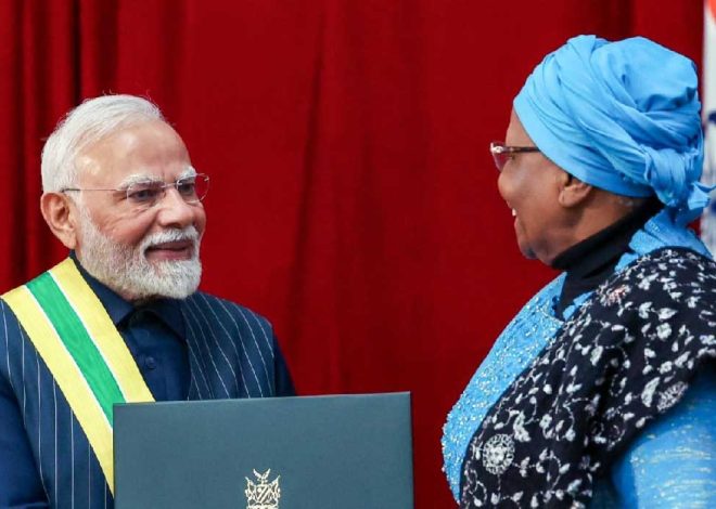 PM Modi Receives Namibia’s Highest Civilian Award on State Visit