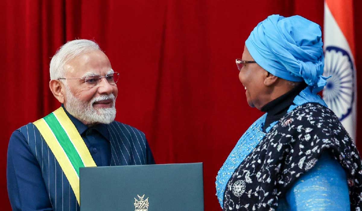 PM Modi Receives Namibia’s Highest Civilian Award on State Visit