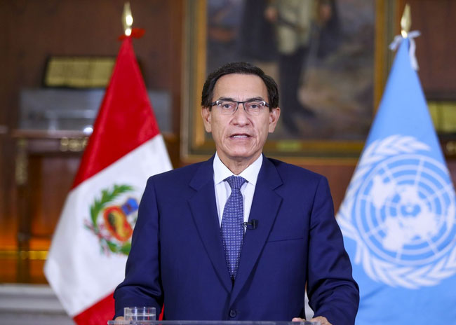 Peruvian President Martin Vizcarra addresses UN General Assembly