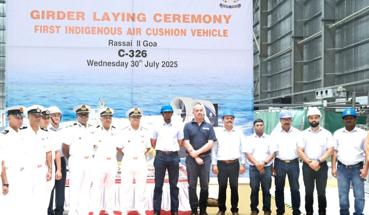 India Begins Building First Indigenous Hovercraft for Coast Guard at Goa Shipyard