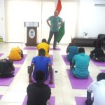 A Yoga session was organized on 01 May 2025 at the Embassy premises for Liberian students