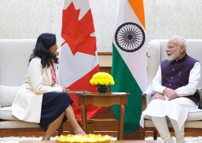 Diplomatic Push: PM Modi Welcomes Canadian Foreign Minister Anita Anand to Boost Strategic Ties