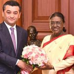 Saidov Bakhtiyor with Droupadi Murmu at Rashtrapati Bhavan